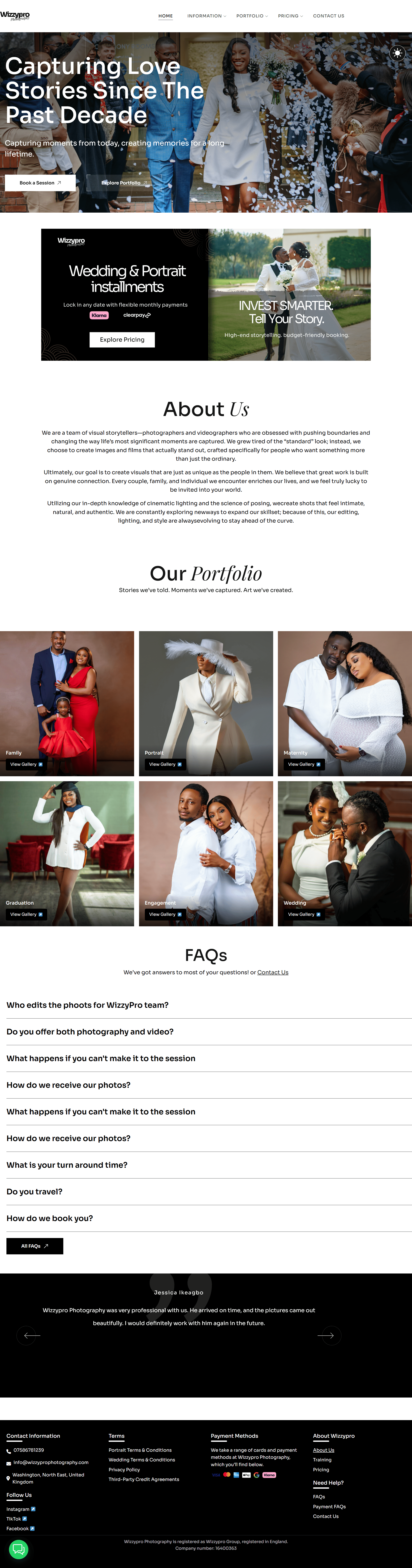 Photography Web Design created through our website development services